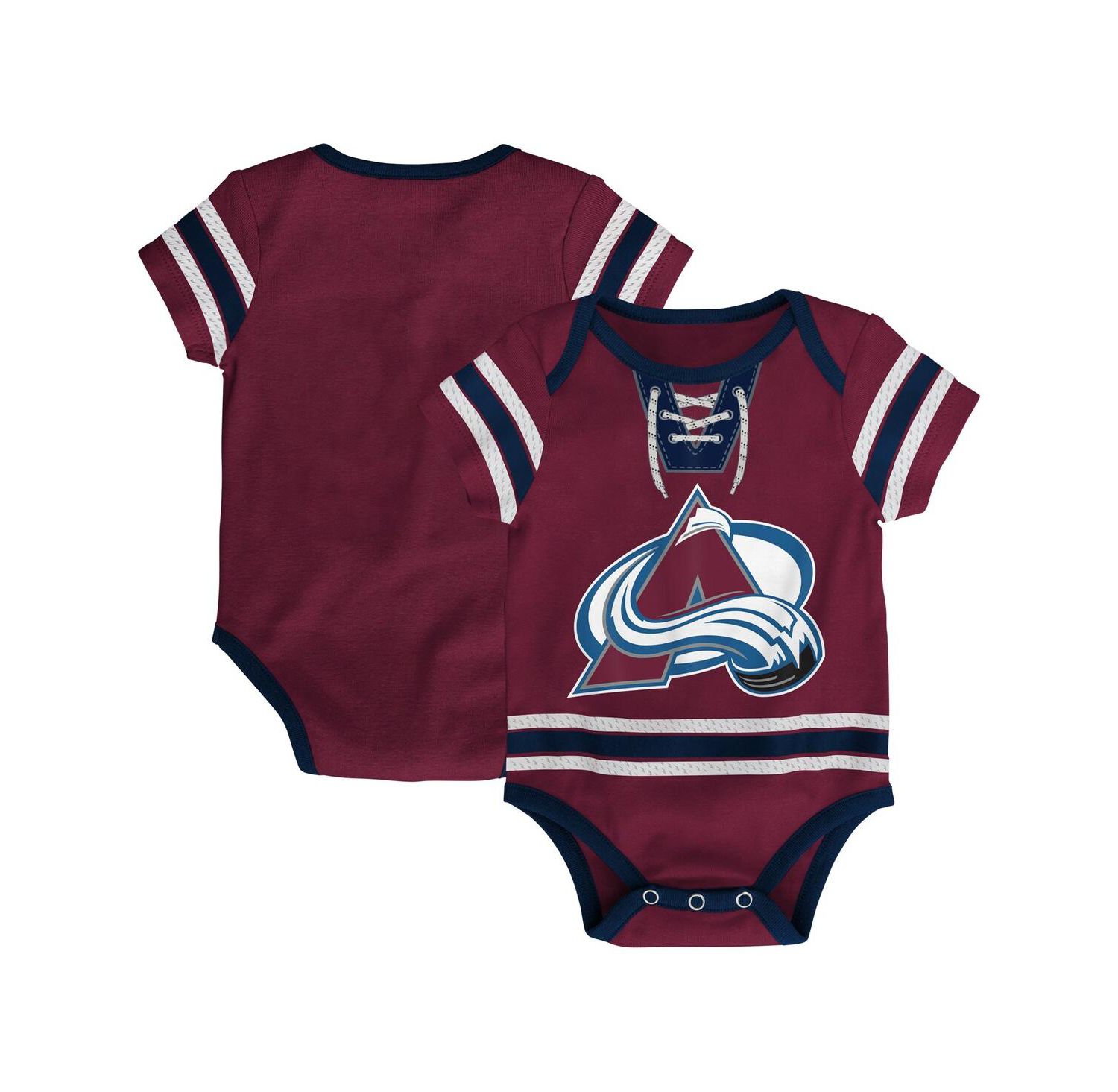Infant Boys and Girls Burgundy Colorado Avalanche Hockey Jersey Bodysuit