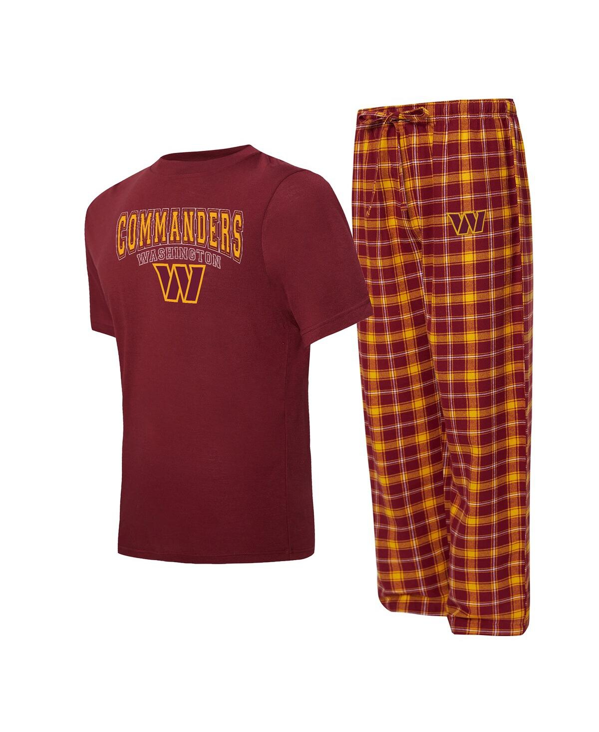 Men's Concepts Sport Burgundy, Gold Washington Commanders Arctic T-shirt and Pajama Pants Sleep Set - Burgundy, Gold