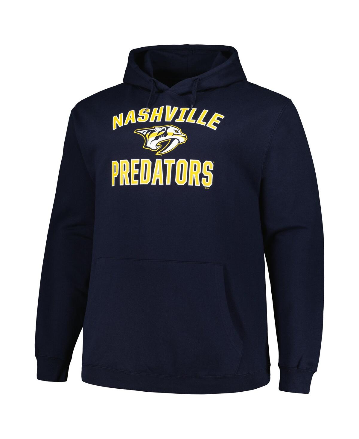 Men's ProfileNashville Predators Big and Tall Arch Over Logo Pullover Hoodie - Navy