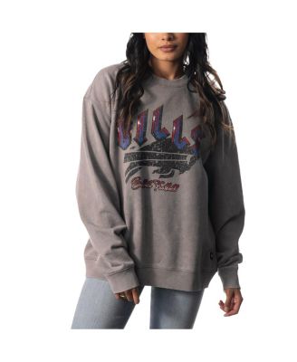 Men's and Women's Gray Buffalo Bills Distressed Pullover Sweatshirt