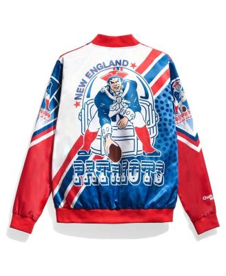 Men's Red New England Patriots Fanimation Satin Full-Snap Jacket