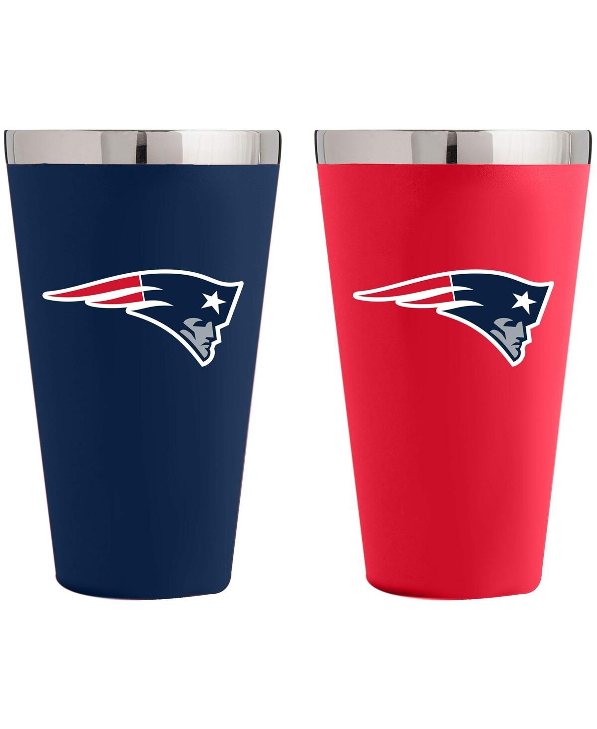 Memory Company New England Patriots Team Color 2-pack 16 oz Pint Glass Set In Red