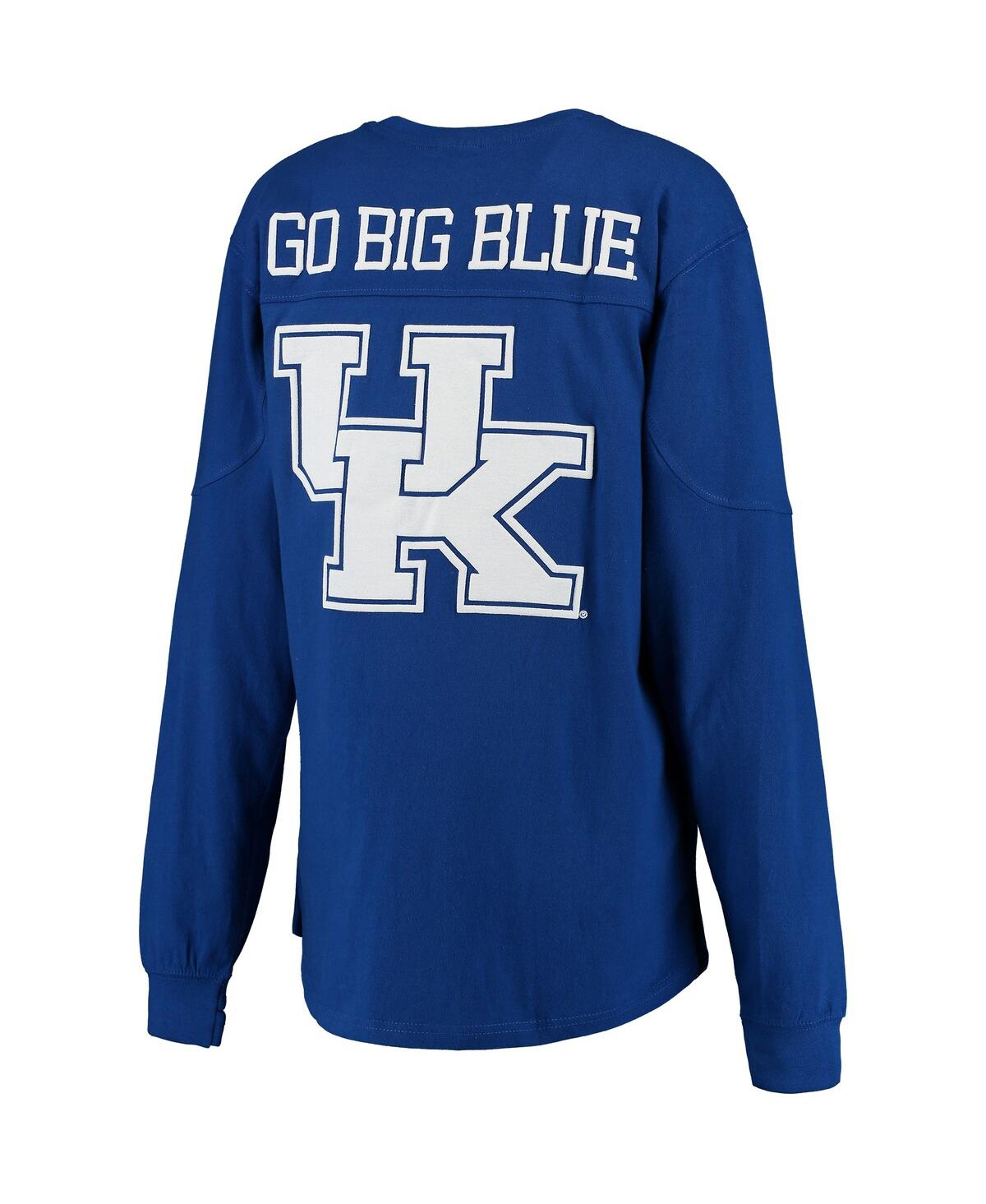 Women's PressboxKentucky Wildcats Team Logo The Big Shirt Oversized Long Sleeve Shirt - Royal