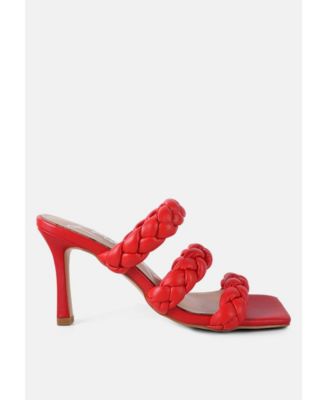 Womens High Bae Braided Strap Casual Heels Sandal