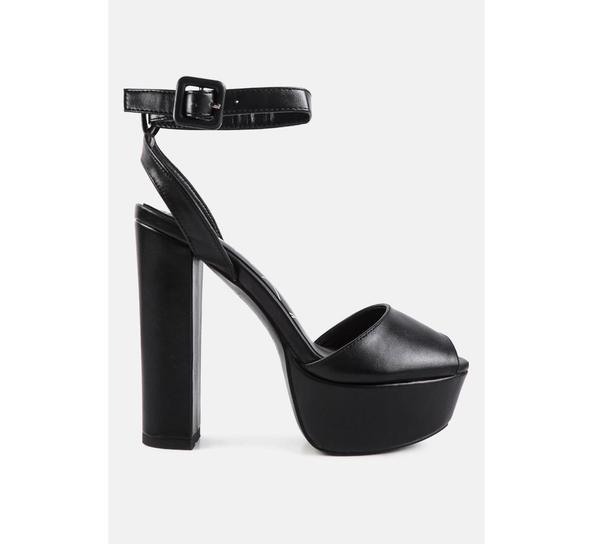 Women's Rager Peep-Toe High Platform Block Sandals - Black