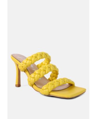 Womens High Bae Braided Strap Casual Heels Sandal