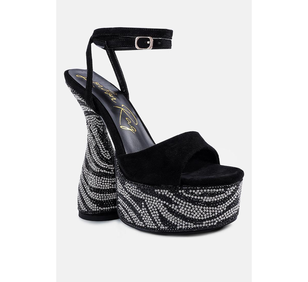 Backstage Rhinestone Embellished Ultra High Platform Sandals