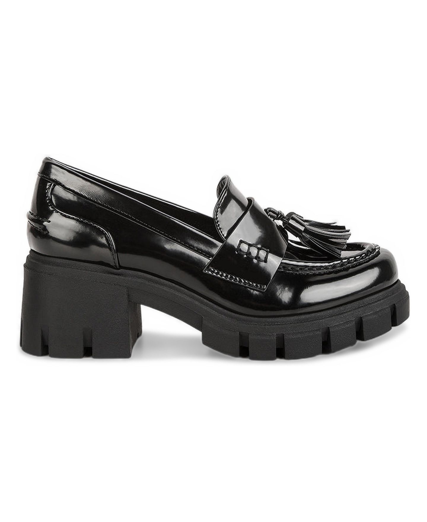 Женские туфли London Rag Jonah Platform Loafer, цвет: Чёрная искусственная кожа — фото 1
