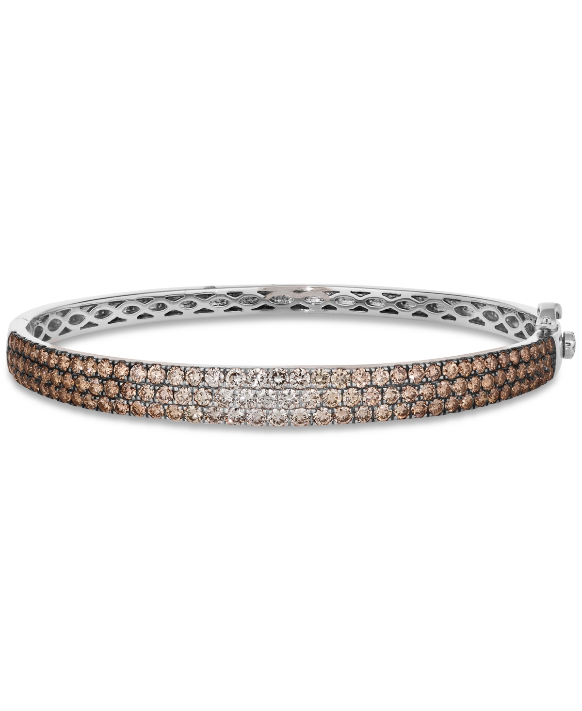 Ombre Chocolate Ombre Diamond & Nude Diamond Pave Bangle Bracelet (3-1/2 ct. t.w.) in 14k Rose Gold (Also Available in White Gold or Yellow Go