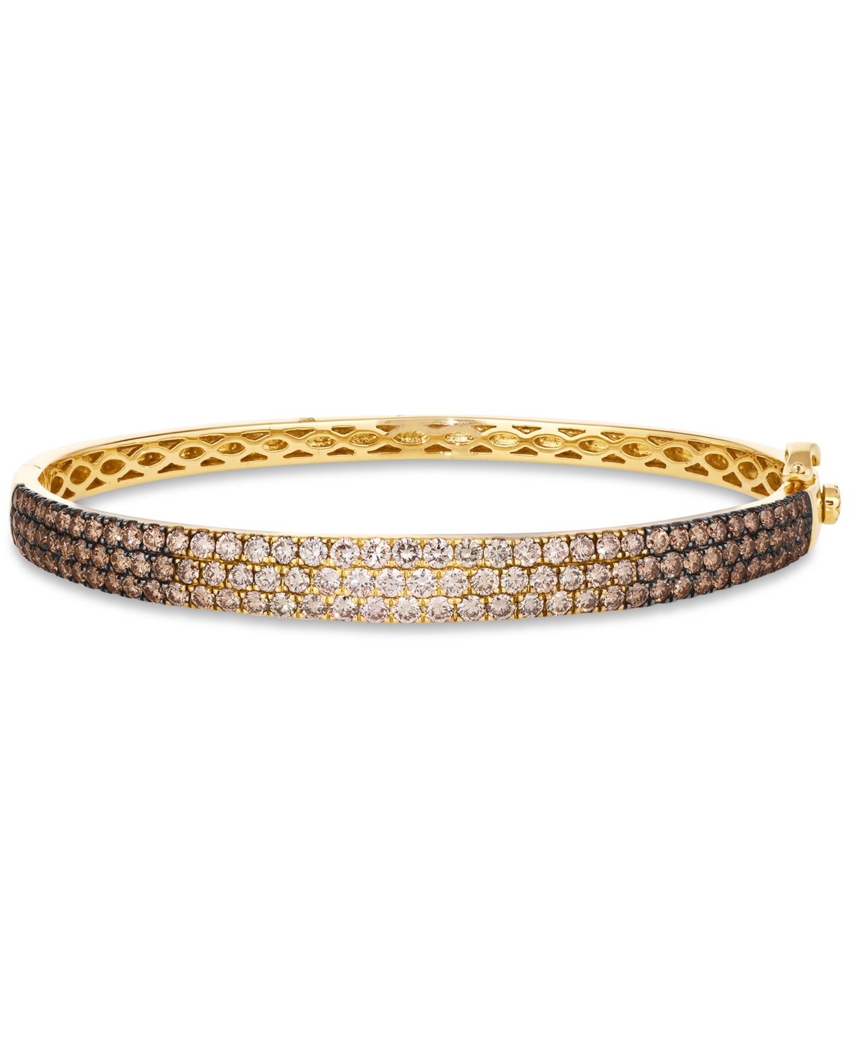 Ombre Chocolate Ombre Diamond & Nude Diamond Pave Bangle Bracelet (3-1/2 ct. t.w.) in 14k Rose Gold (Also Available in White Gold or Yellow Go