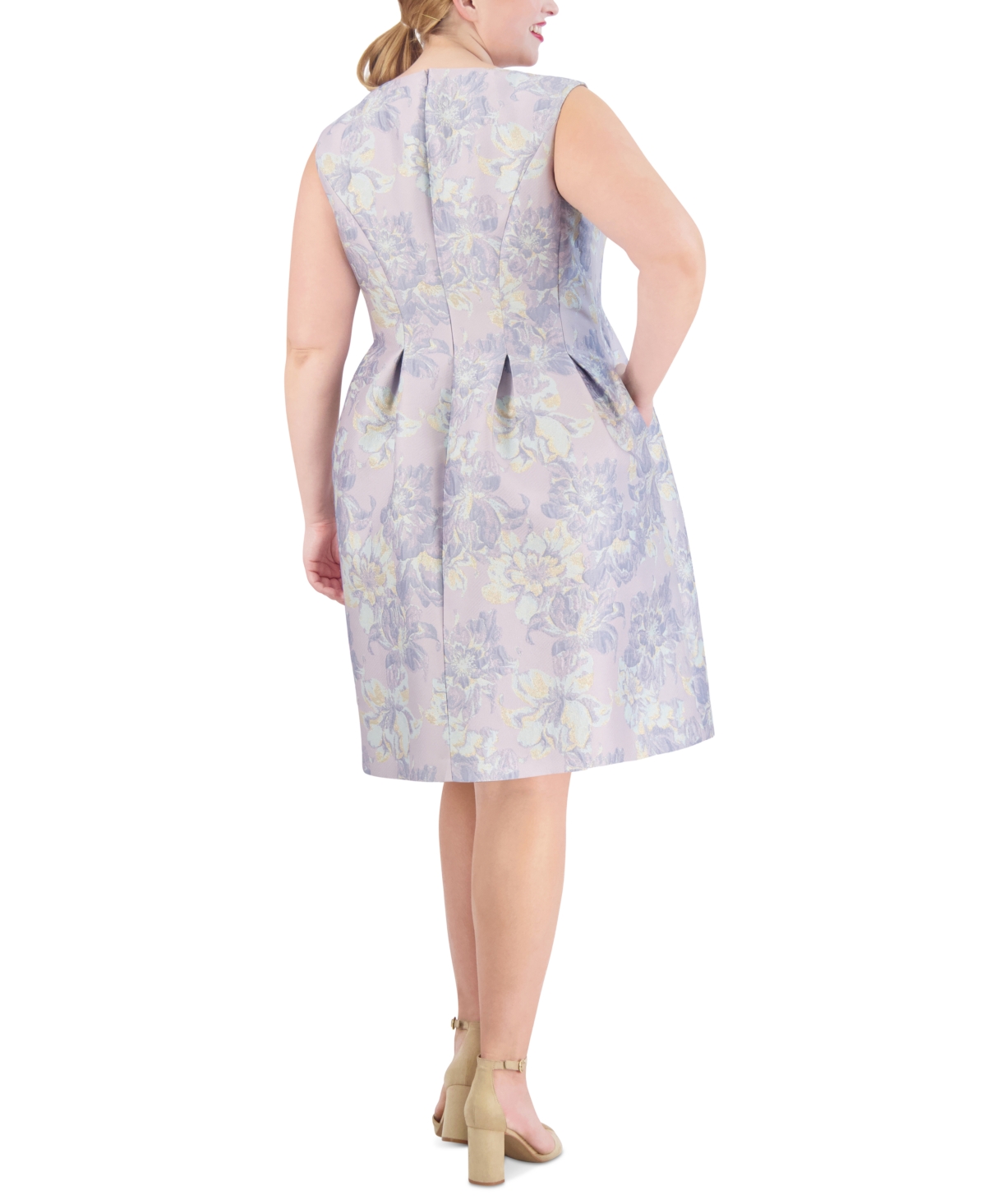 Shop Vince Camuto Plus Size Jacquard Fit & Flare Dress In Lavender