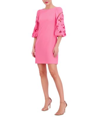 Vince Camuto Petite Eyelet-Sleeve Shift Dress