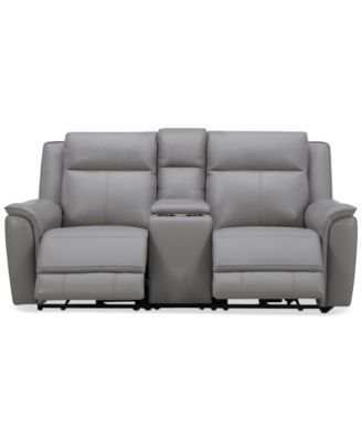 Shop Macy's Addyson Zero Gravity Leather Sectional Collection Created For Macys In Chocolate