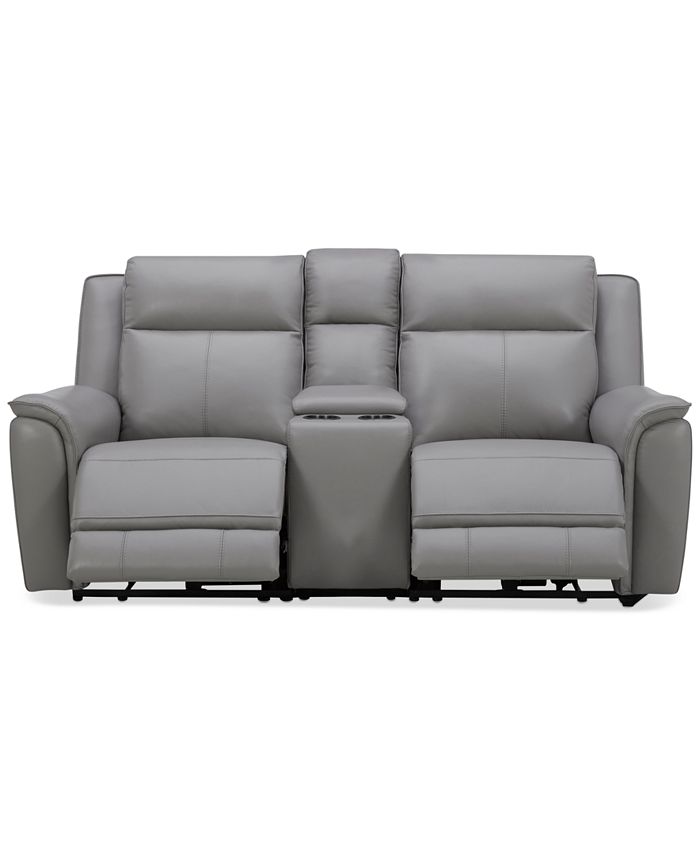 Furniture Addyson 77" 3-Pc. Leather Sofa with 2 Zero Gravity Recliners ...
