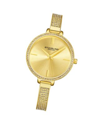 Ladies Quartz Watch Crystal Studded Bezel, Crystal Studded Bracelet Watch