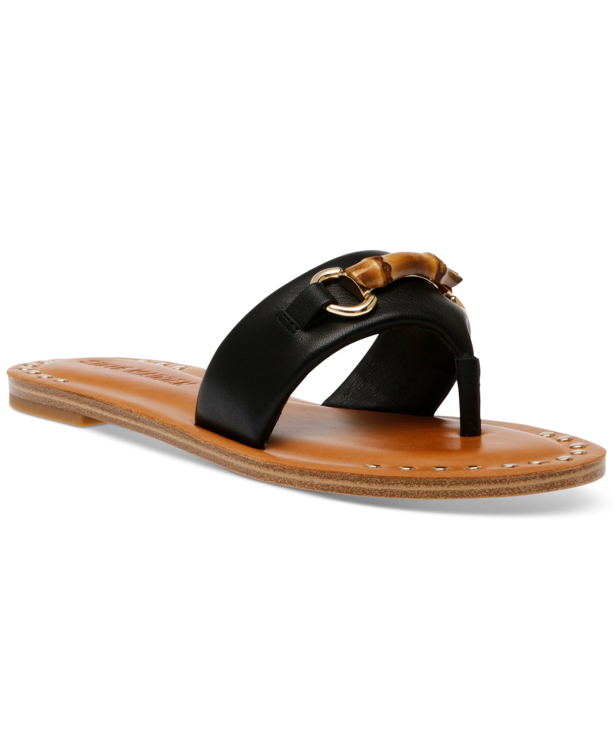 Shop Steve Madden Women's Rebecka Hooded Thong Slide Sandals In Black