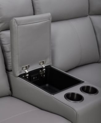 Addyson 77" 3-Pc. Leather Sofa with 2 Zero Gravity Recliners with Power Headrests & 1 Console, Created for Macy's