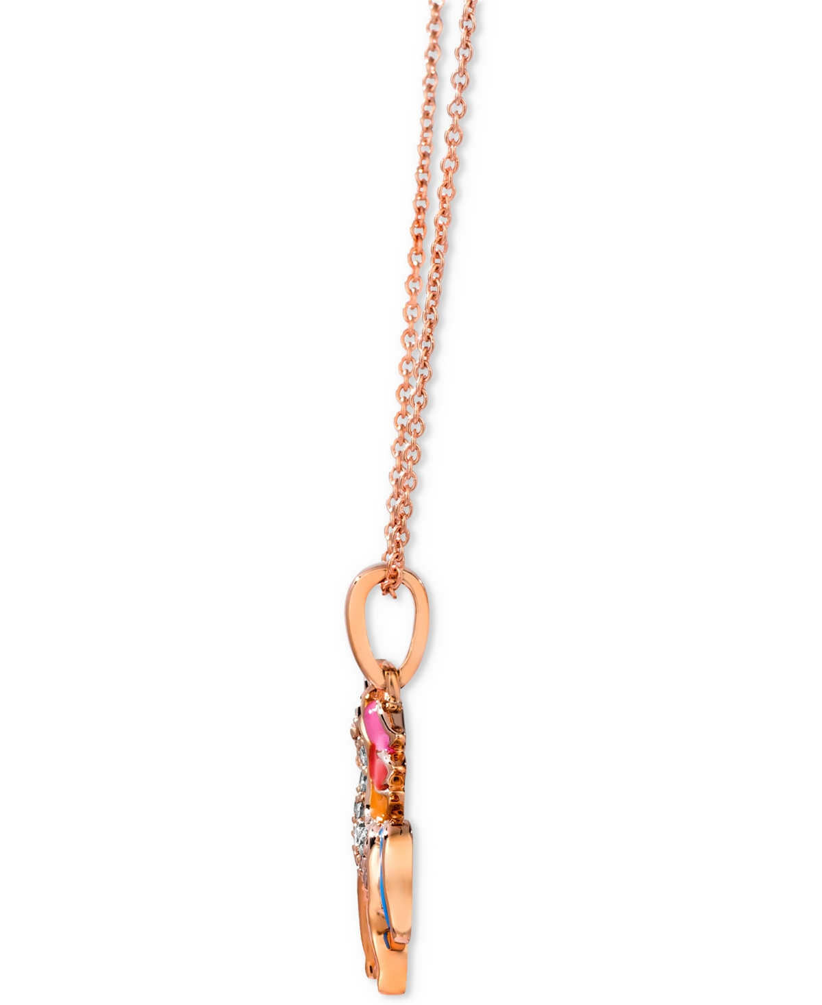 Shop Le Vian Nude Diamond (1/10 Ct. T.w.) & Enamel Unicorn Adjustable 20" Pendant Necklace In 14k Gold In K Vanilla Gold Pendant