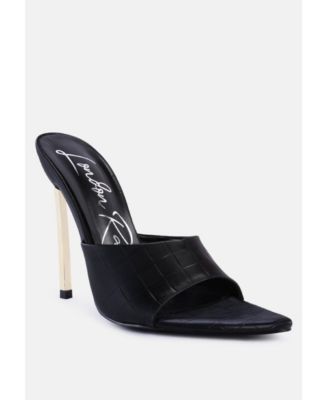 Women's Bottoms Up Strappy Slip On Stiletto Heel Sandals