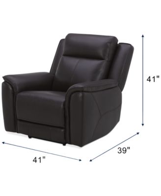 Addyson 41" Zero Gravity Leather Recliner with Power Headrest, Created for Macy's