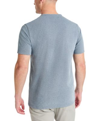 Men's 4-Way Stretch Heathered Stand-Collar Piqu&eacute; Henley