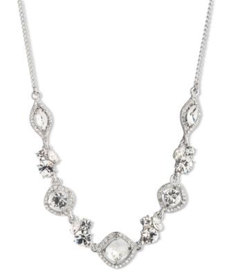 Givenchy - Silver-Tone & Gold-Tone Mixed Crystal Statement Necklace, 16" + 3" extender