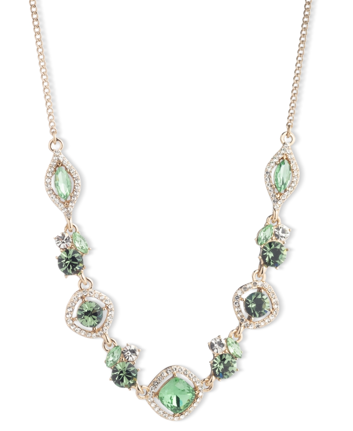 Shop Givenchy Mixed Crystal Statement Necklace, 16" + 3" Extender In Lt,pas Grn