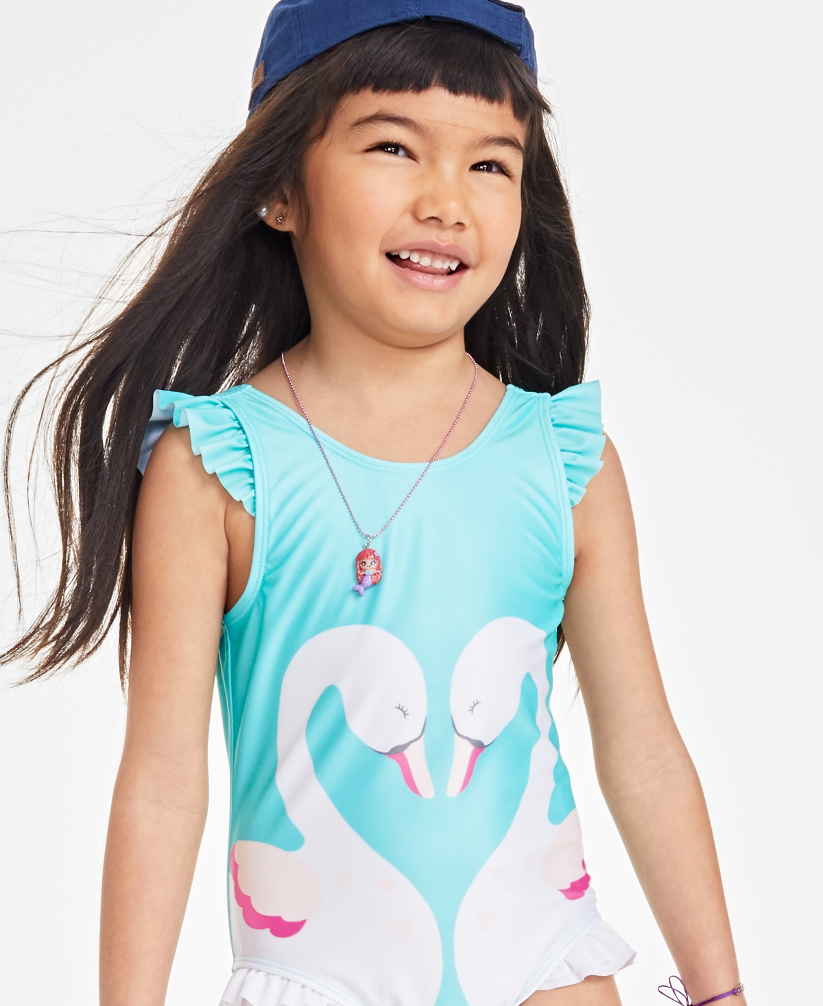 Shop Epic Threads Toddler & Little Girls Swan One-piece Swimsuit, Created For Macy's In Light Pool