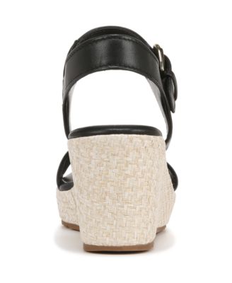 Open Round Toe Buckle Wedge Sandals