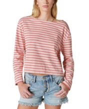 Lucky Brand Striped T-Shirt - Women's T-Shirts in Red Multi