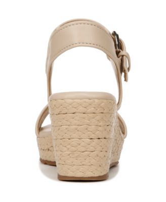 Open Round Toe Buckle Wedge Sandals