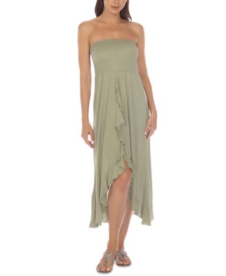 Strapless High-Low Dress Cover-Up
