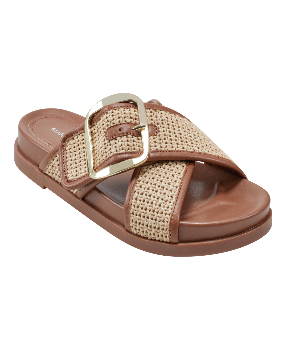 Shop Marc Fisher Women's Hazaia Open Toe Slip-on Casual Sandals In Light Natural