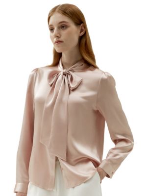 Women's Bow-tie Neck Silk Blouse