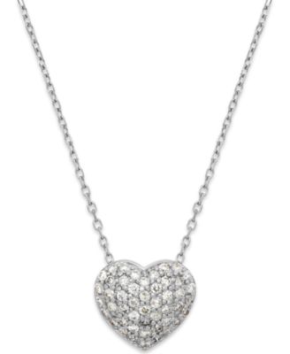 heart necklace 14k white gold