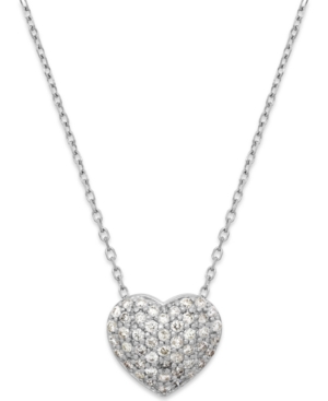 image of Diamond (1/3 ct. t.w.) Pave Heart Pendant in 14K White Gold