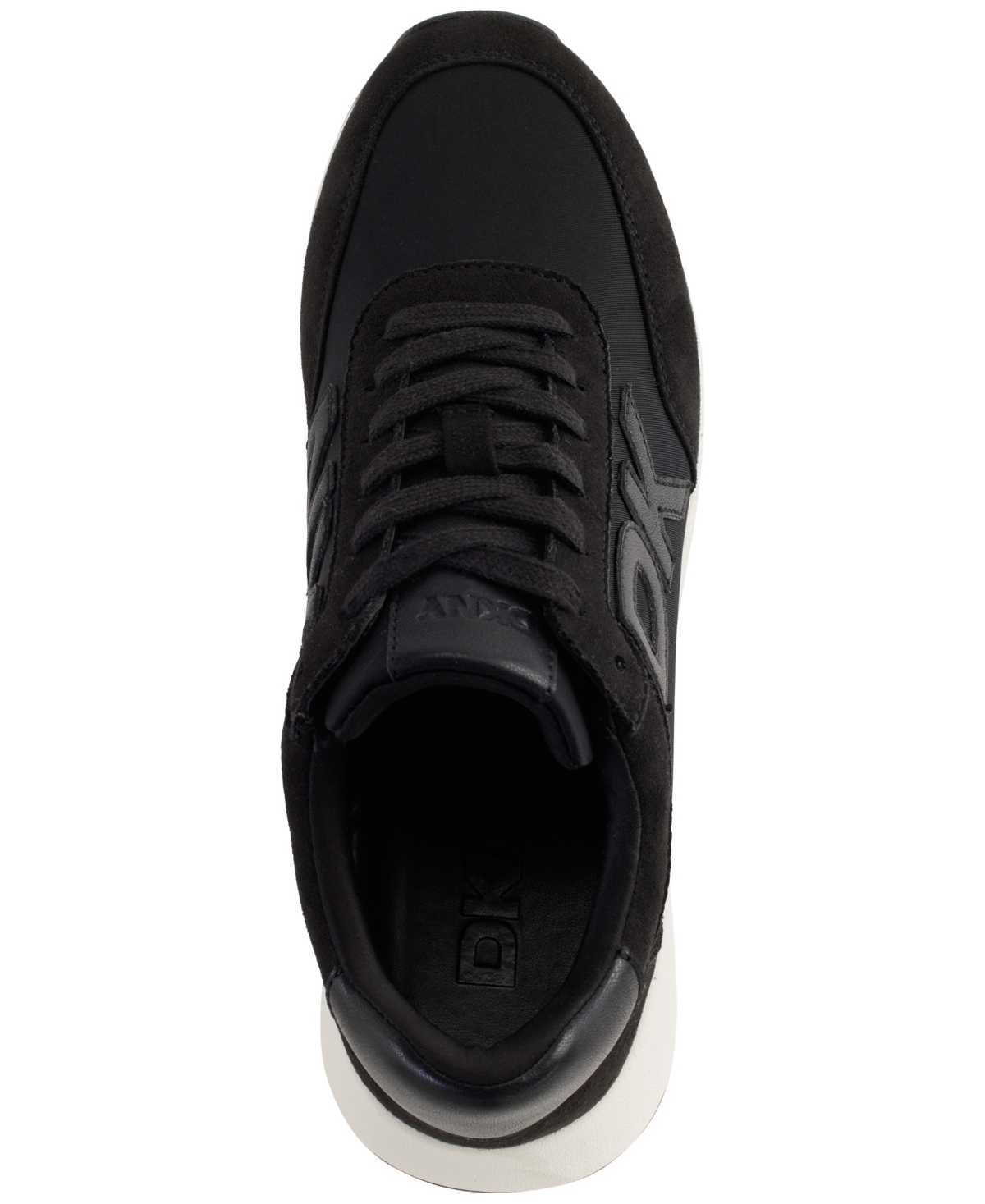 Shop Dkny Oaks Logo Applique Athletic Lace Up Sneakers, Created For Macy's In Black