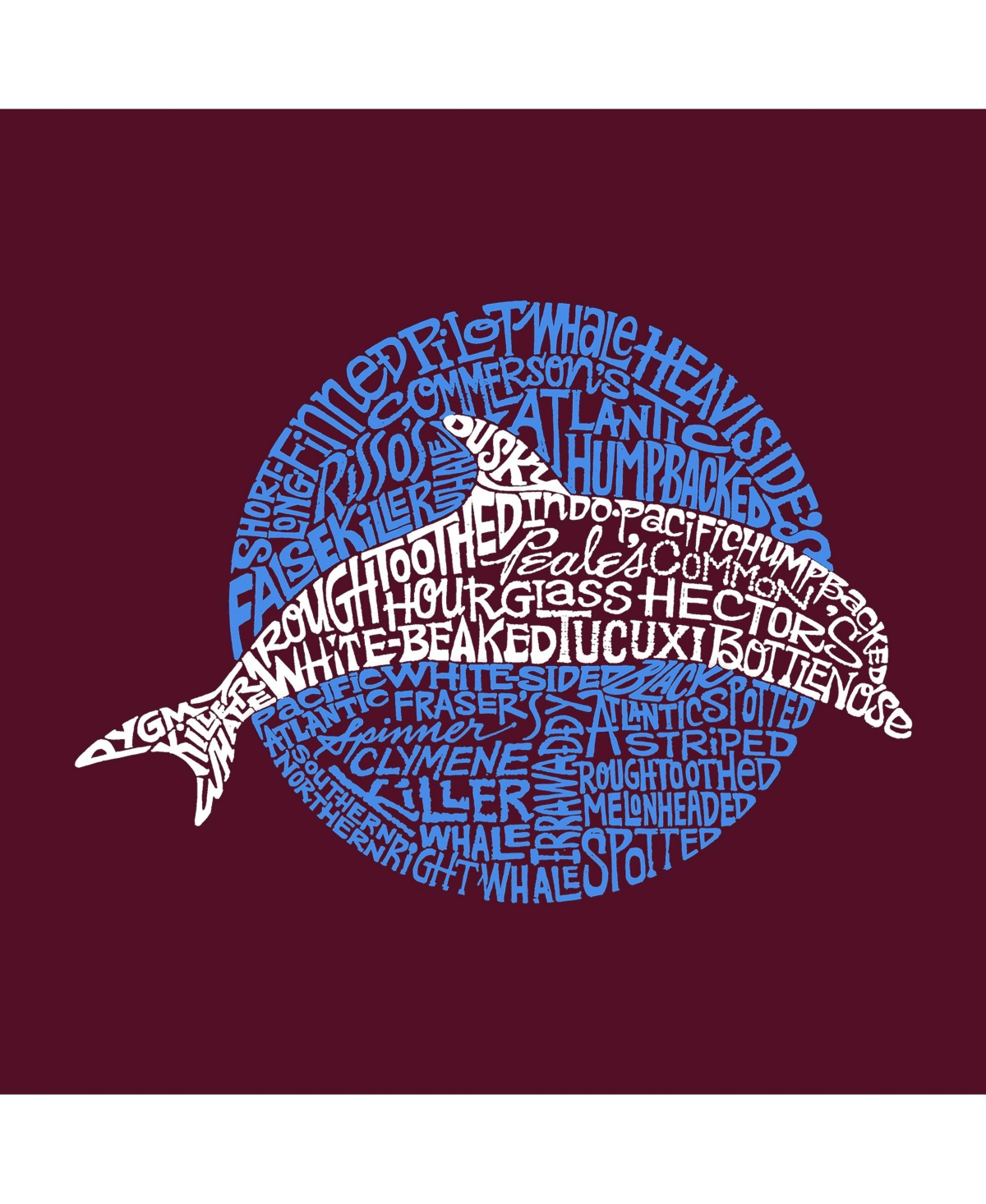 Species Of Dolphin - Big Girl's Word Art Crewneck Sweatshirt
