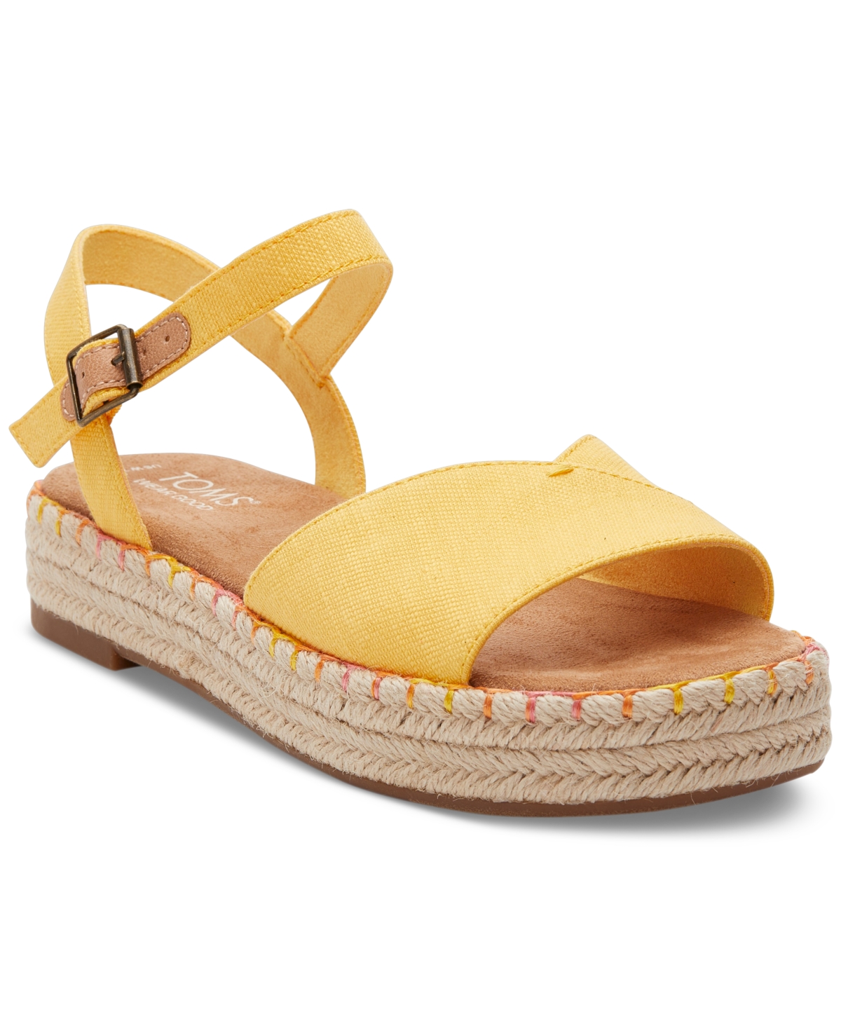 Women's Abby Braided Espadrille Flatform Sandals - Pineapple Yellow Slubby Woven