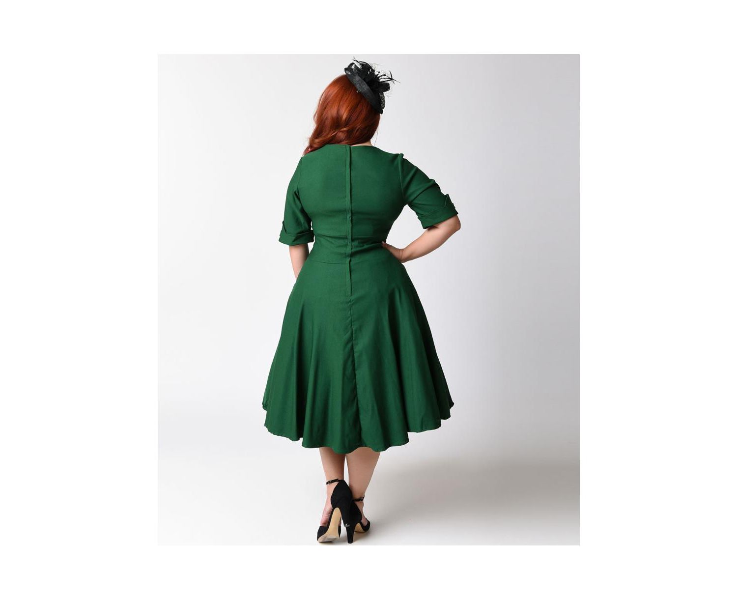 Plus Size Half Sleeve Surplice Delores Swing Dress