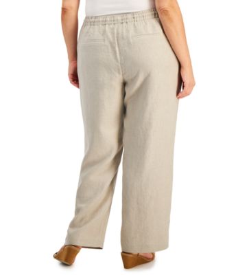 Plus Size 100% Linen Pants, Exclusively at Macy's