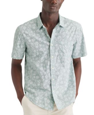 dockers short sleeve dress shirts $55 Dockers Men's Blue Plaid Stretch Short Sleeve Button Collar Shirt Size  Small