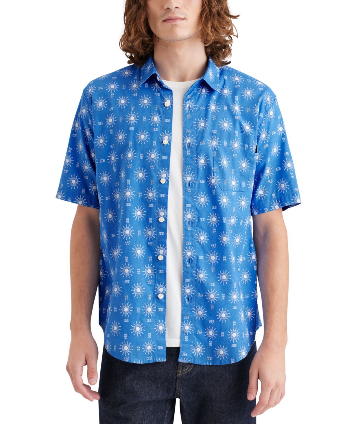 Shop Dockers Men's Regular-fit Short-sleeve Shirt In Mirage Cer