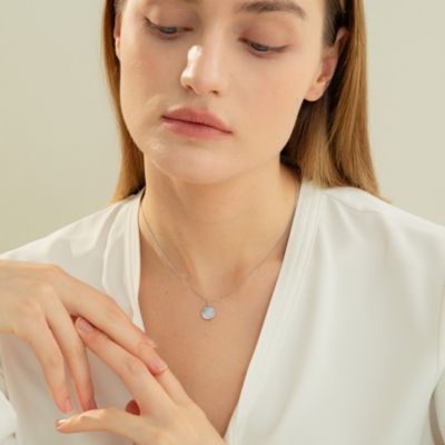 Sterling Silver 18k Gold Plated Madeleine Disc Necklace, Elegant