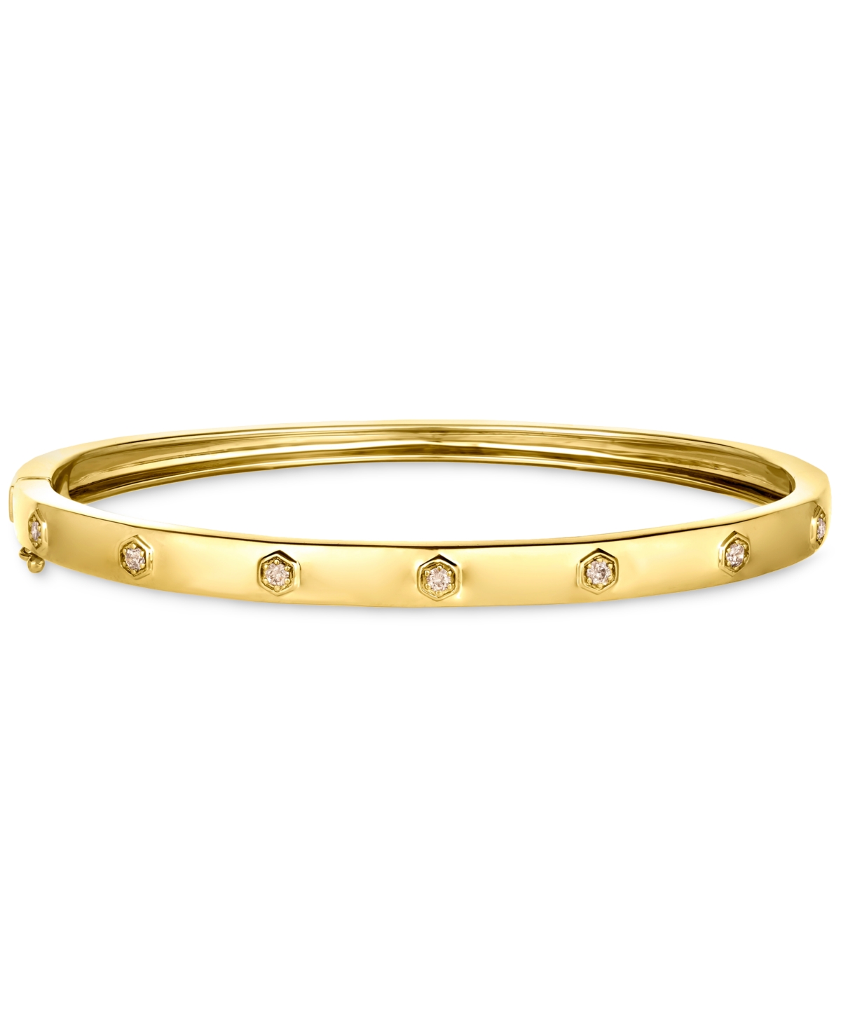 Anywear Everywear Nude Diamond Bangle Bracelet (1/5 ct. t.w.) in 14k Gold (Also Available in Rose Gold or White Gold) - K Strawberry Gold Bang