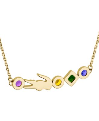 Gold-Tone Deva Multicolor Stone Pendant Necklace, 17" + 2" extender