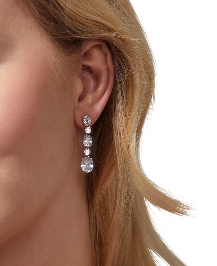 Eliot Danori SilverTone Cubic Zirconia Linear Drop Earrings, Created