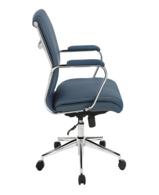 Office Star 41.25" Fabric, Chrome Mid Back Manager's Office Chair