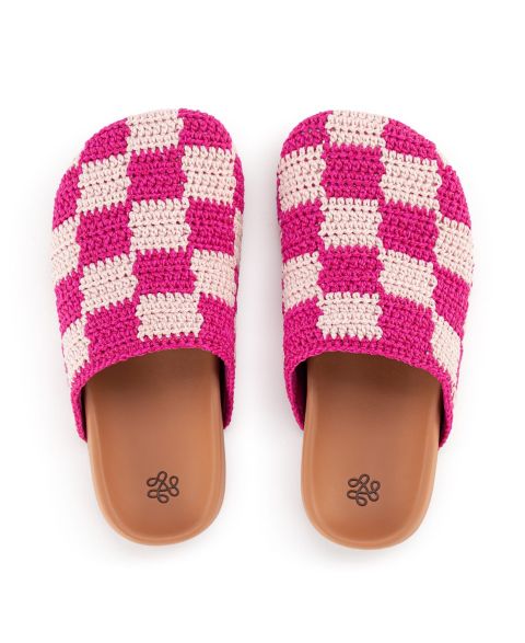 Сабо The Sak Child Bolinas Crochet Clog для девочек, цвет: Розовый клетчатый