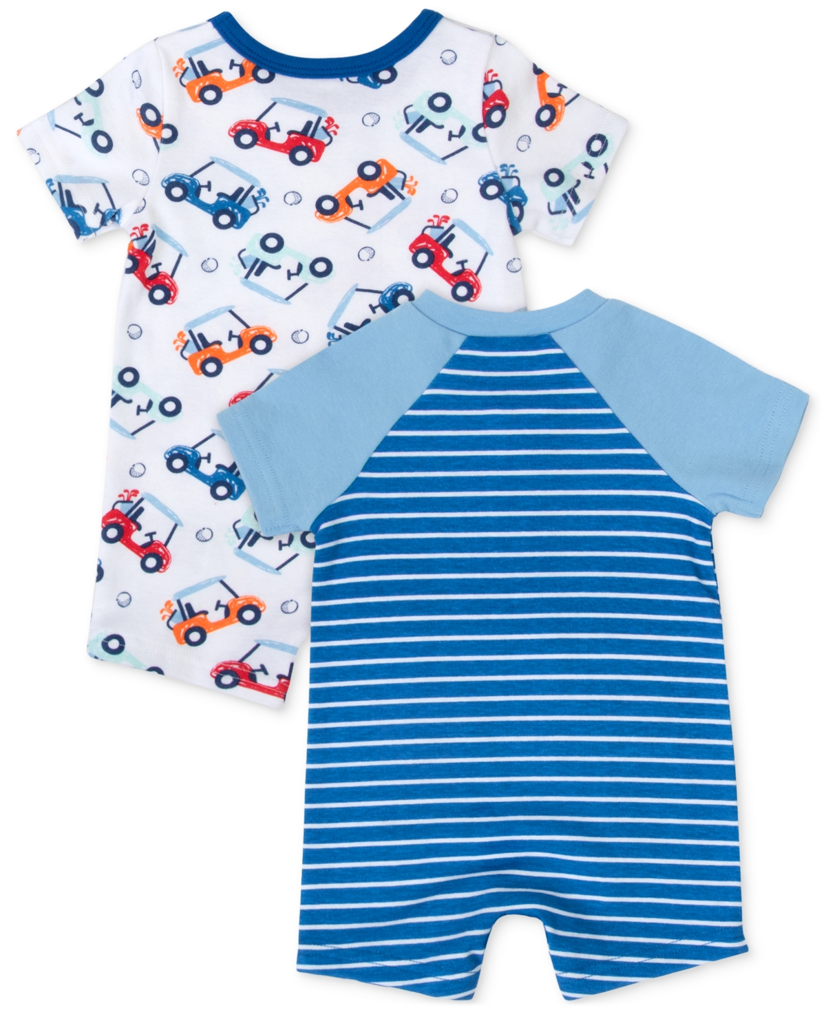 Shop Baby Essentials Baby Boys Golf Cart Rompers, 2 Pack In Navy